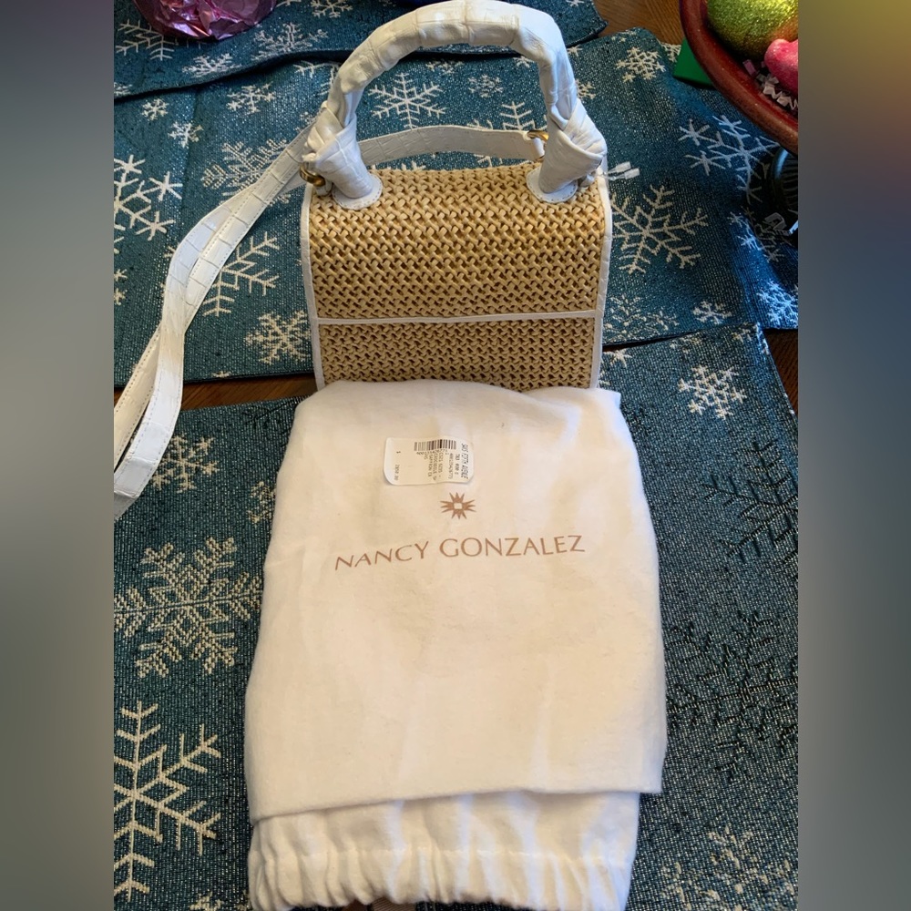 Nancy Gonzalez Crocodile and Crocheted Crossbody.